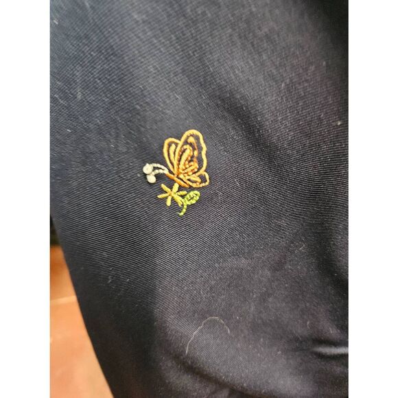 Alfred Dunner Navy Embroidered Capri Pants Womens SZ 8P Butterfly Floral - Picture 5 of 8